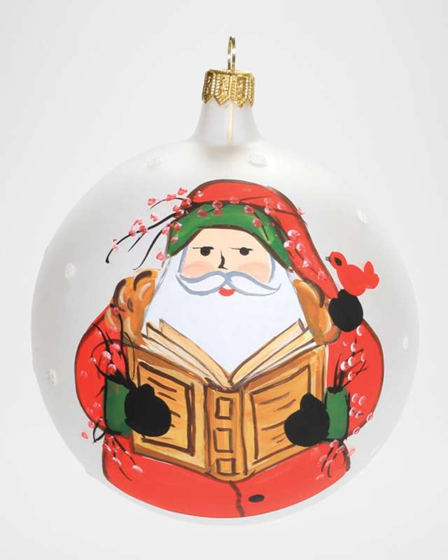 Old St. Nick Reading Christmas Ornament